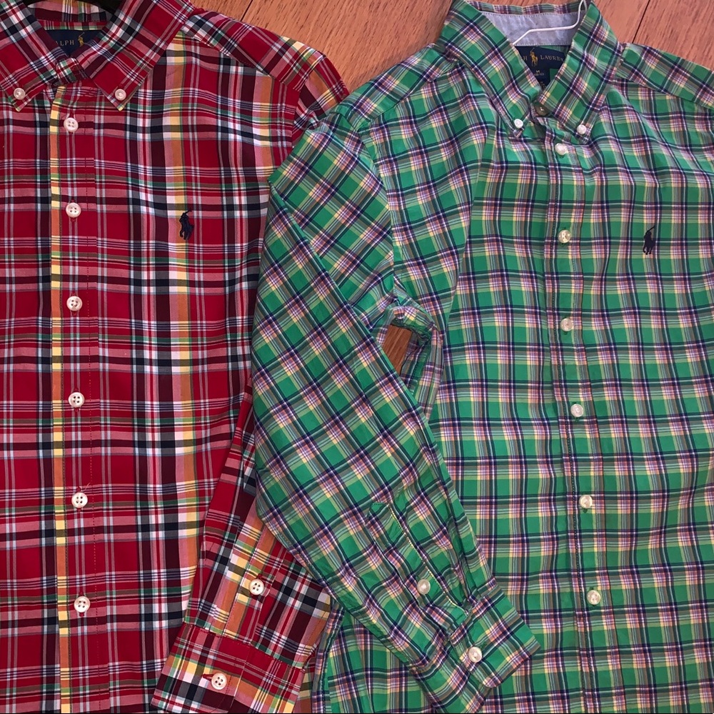 Set of two Ralph Lauren plaid button down shirts